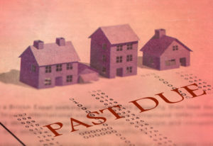 Past Due Notice with Houses on Top